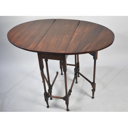 133 - An Edwardian Mahogany Drop Leaf Gate Leg Sutherland Style Table, 60cms Wide, In Need of Some Restora... 