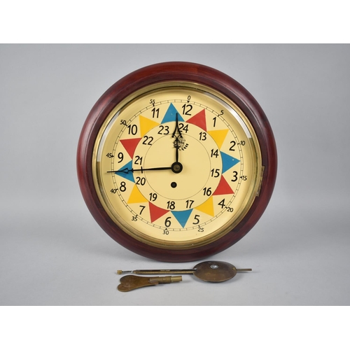 178 - A Reproduction WWII Style Circular RAF Clock with Fusee Movement, 32cms Diameter