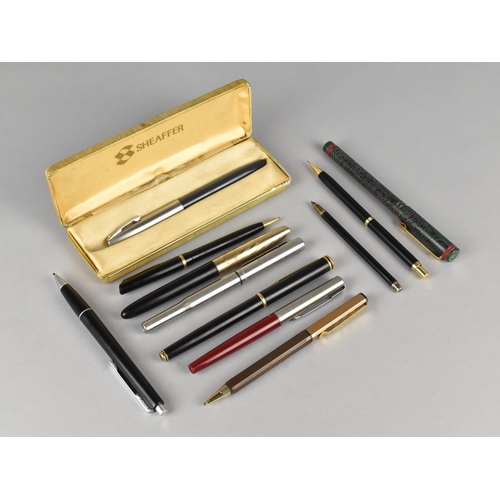 182 - A Collection of Various Vintage Pens and Pencils to include Waterman Fountain Pen and Propelling Pen... 