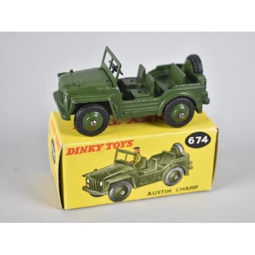 198 - A Boxed Dinky Toys Military Austin Champ Jeep, No 674