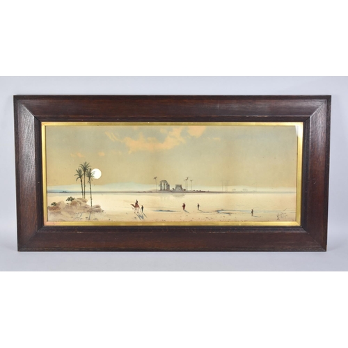 204 - An Oak Framed Watercolour by Henry Stanton Lynton (1886-1912  Active), Depicting Arabic Desert Scene... 