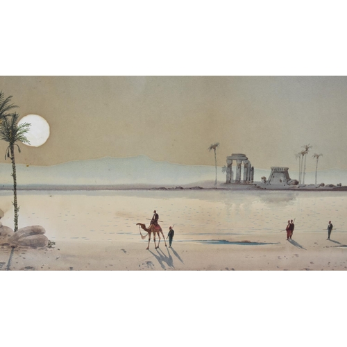 204 - An Oak Framed Watercolour by Henry Stanton Lynton (1886-1912  Active), Depicting Arabic Desert Scene... 