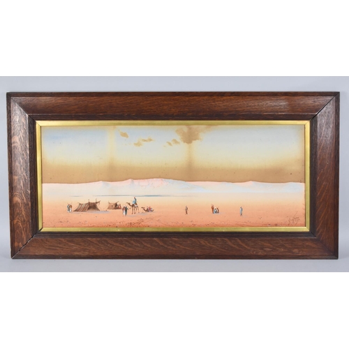 205 - An Oak Framed Watercolour by Henry Stanton Lynton (1886-1912 Active), Depicting Arabic Desert Scene,... 