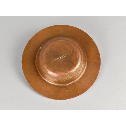 22 - A Hand Beaten Birmingham Guild Copper Bowl with Fruit Decoration to Border, 13.5cms Diameter