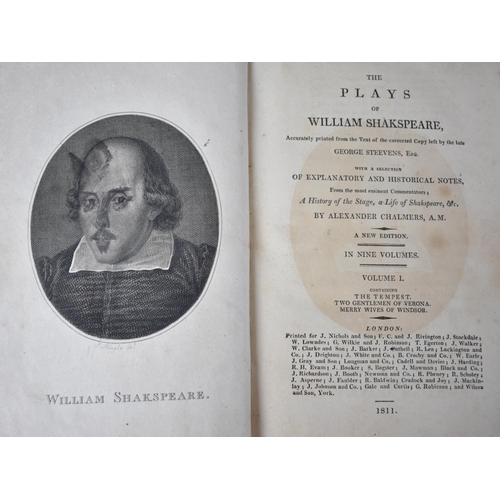 237 - A Set of Nine Volumes, The Plays of William Shakespeare, Published 1811, Condition Issues, Also a Si... 