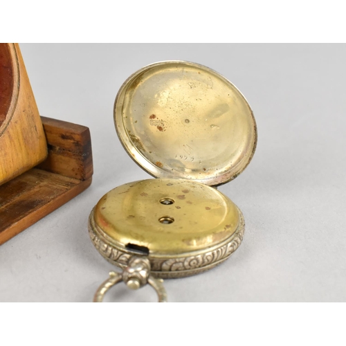 24 - An Italian Inlaid Pocket Watch Case, Sorrento c.1920, Inscribed 'Ricordo Di Roma' and Containing a S... 