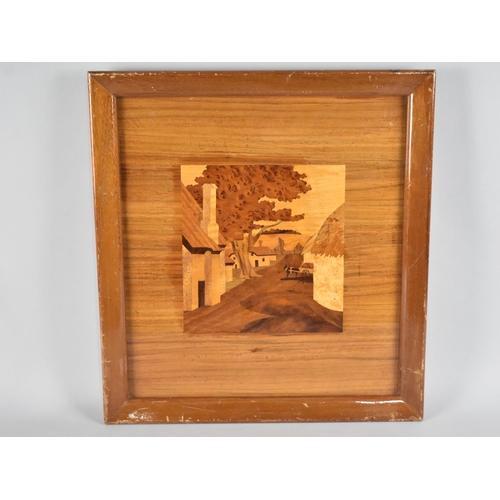 255 - A McIntosh of Kikcaldy Marquetry Wall Hanging, 36x32cms