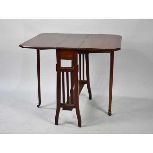 261 - An Edwardian Mahogany Sutherland Drop Leaf Table, 60cms Long