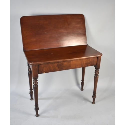 271 - A 19th Century Mahogany Lift and Twist Top Tea Table, Somewhat Water Stained, 90cms Wide