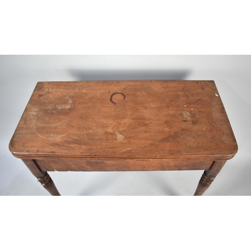 271 - A 19th Century Mahogany Lift and Twist Top Tea Table, Somewhat Water Stained, 90cms Wide