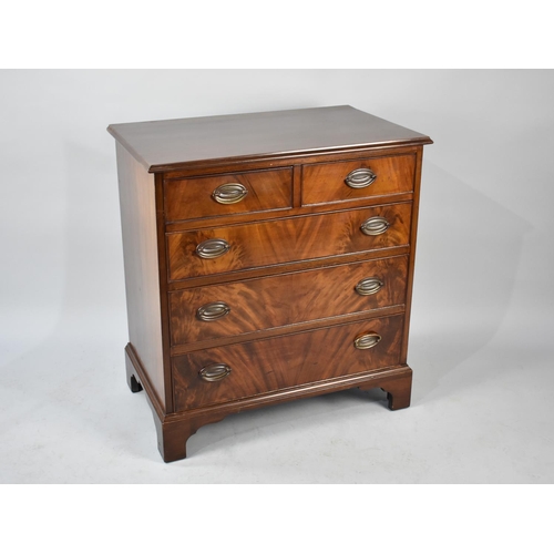 273 - An Oak Lined Mahogany Chest of Two Short and Three Long Drawers with Oval Brass Drop handles, Small ... 