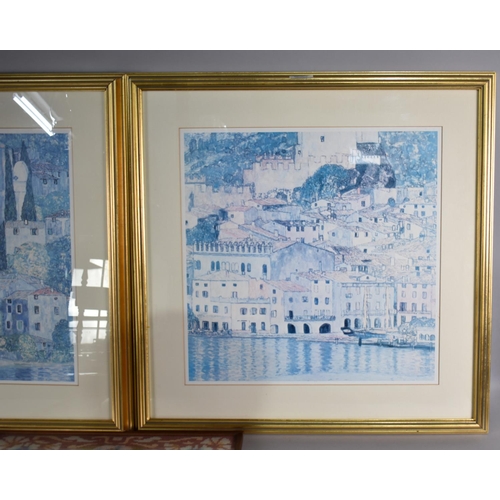 281 - A Pair of Framed Continental Prints together with a Framed Tapestry