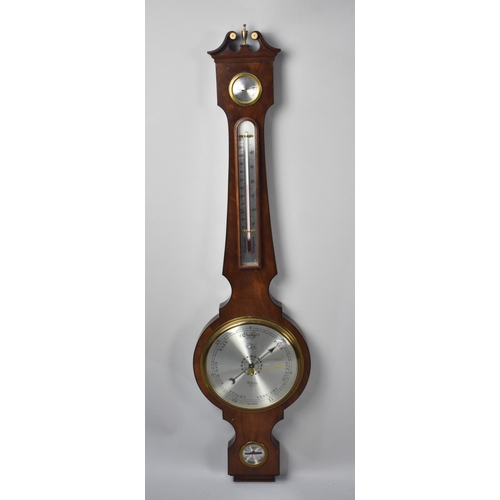 284 - A Late 20th Century Comitti Barometer with Swan Neck Pediment, 97cm High