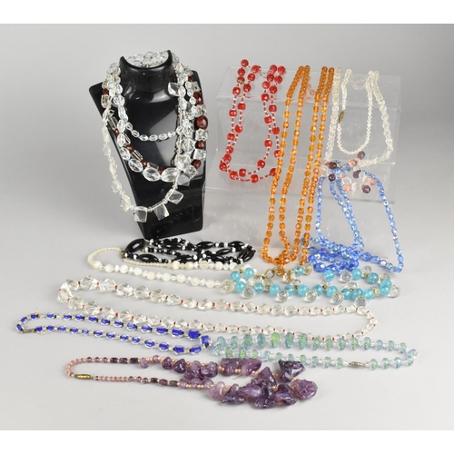 308 - A Collection of Various Vintage Facet Cut and Other Bead Necklaces