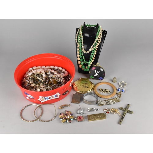 314 - A Collection of Various Costume Jewellery to include Glass Bead Necklaces, Tiger Brooch, Shell Shape... 