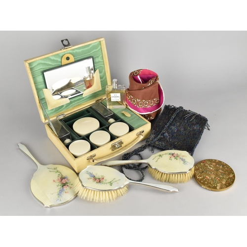 318 - A Collection of Various Vintage and Later Ladies Items to Comprise Fitted Travel Case, Enamelled Dre... 