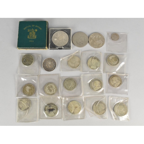 324 - A Collection of Silver and Other Coinage to include Six Young Victoria Florins, Four Veiled Head Vic... 