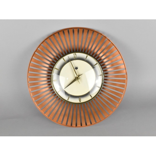 326 - A 1970's Automatic Battery Wall Clock, 30cm Diameter