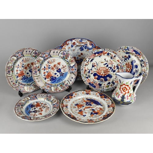 335 - A Collection of Various English Imari to Comprise Masons Plates all Having Impressed Inscription 'Ma... 