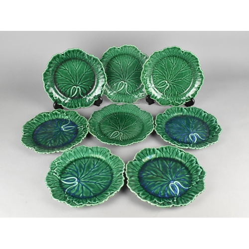 354 - Eight Wedgwood Majolica Leaf Plates, 20cm Diameter