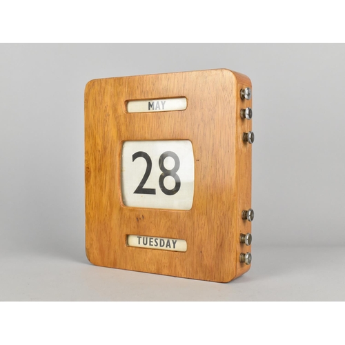 36 - A Mid 20th Century Perpetual Wall Hanging Calendar, 19cms Wide and 21cms High