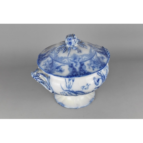 378 - An Early 20th Century Wedgwood Flow Blue Lidded Tureen, 28cm high