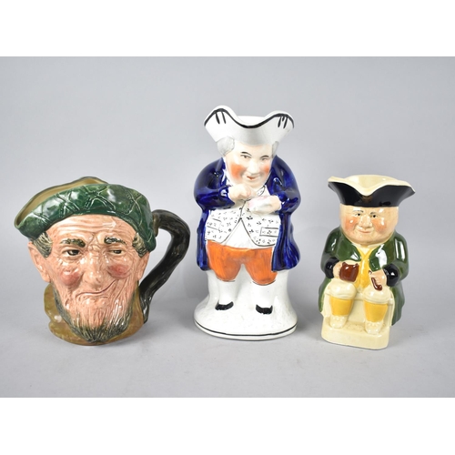 382 - A Royal Doulton Character Jug, Toby Wood Jug and a Snuff Taker Jug