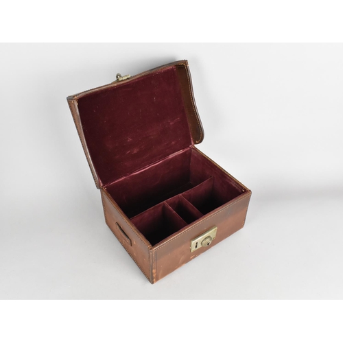 4 - A Late 19th/Early 20th Century Leather Box with Hinged Lid to Fitted interior, Complete with Key, 31... 