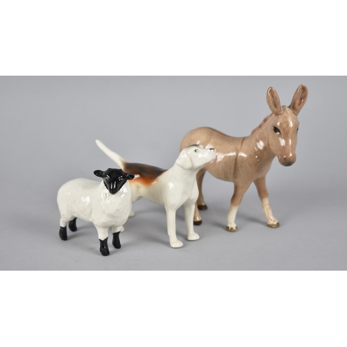 402 - A Beswick Hound, Sheep and Donkey