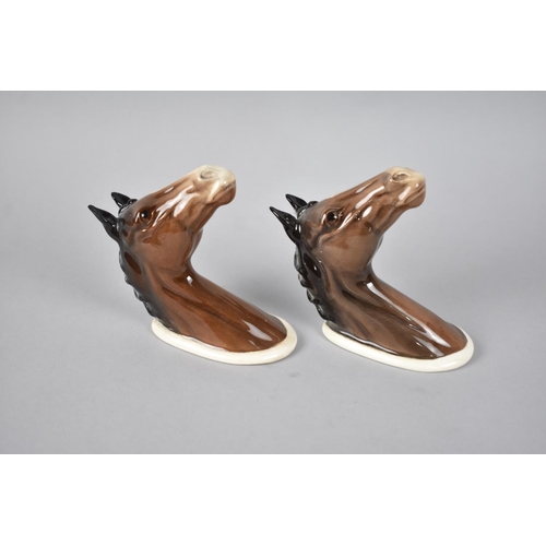 408 - Two Beswick Horse Plaques, no. 1382 Together with Two White Horse Ceramic Pourers