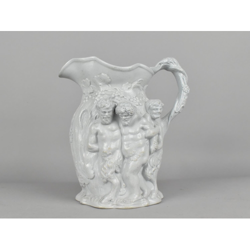 422 - A 19th Century English Relief Decorated Jug, Detailing Classical Bacchanalian Party, Impressed No.12... 