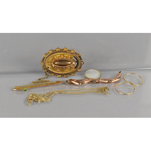 455 - A Collection of Various 9ct Gold and Yellow Metal Scrap Jewellery to include 9ct Gold Chain, (AF), (... 