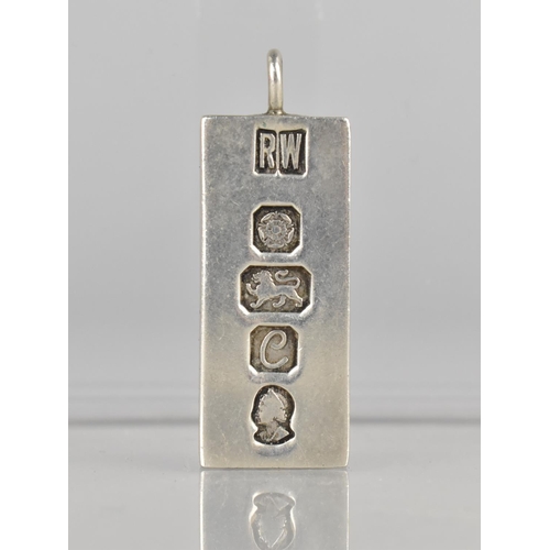 465 - A Silver Ingot Pendant, 28.2gms