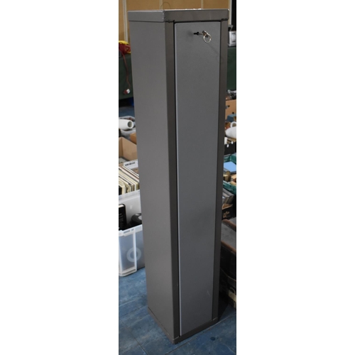 487 - A Metal Gun Safe with Key, 24x24x130cm high