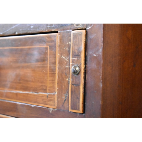 552 - An Edwardian Inlaid Mahogany Bureau Bookcase, Fall Front Inlaid with Musical Motif to Fitted Interio... 