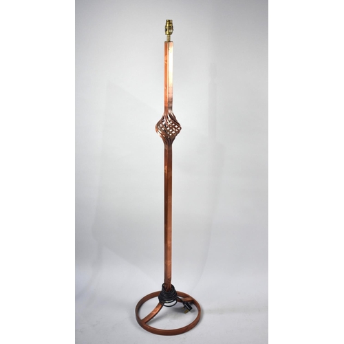 75 - A Modern Copper Standard Lamp on Circular Base