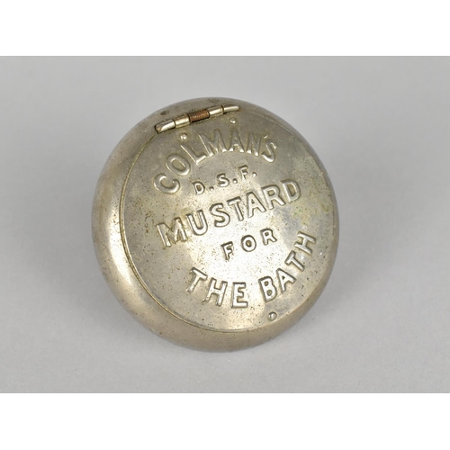 85 - A Vintage Colman's Mustard 'For The Bath' Circular Container Inscribed to Hinged Lid, 7cms Diameter