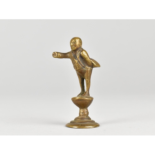 86 - A Small Bronze Seal in the Form of Mr Pickwick, 5.5cms High