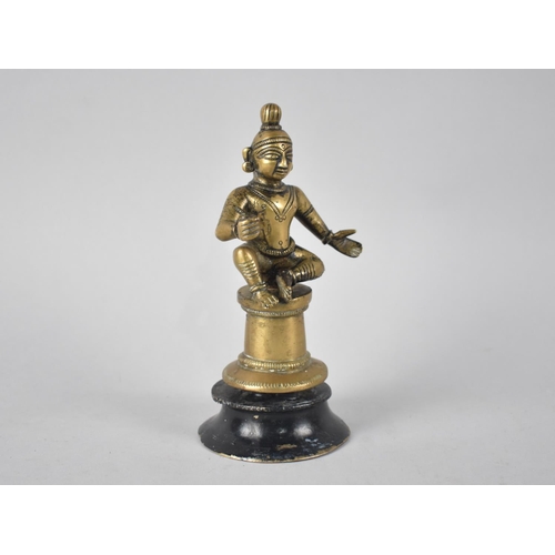 88 - A Heavy Bronze Figure of Seated Indian God Shiva, Perhaps Formerly Radiator Cap Mascot, 16.5cms High