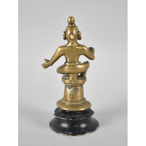 88 - A Heavy Bronze Figure of Seated Indian God Shiva, Perhaps Formerly Radiator Cap Mascot, 16.5cms High