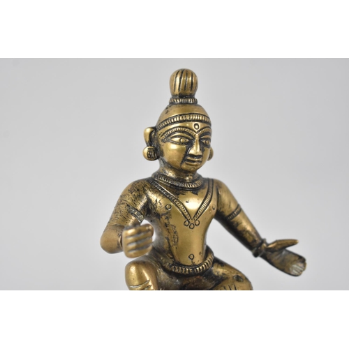 88 - A Heavy Bronze Figure of Seated Indian God Shiva, Perhaps Formerly Radiator Cap Mascot, 16.5cms High