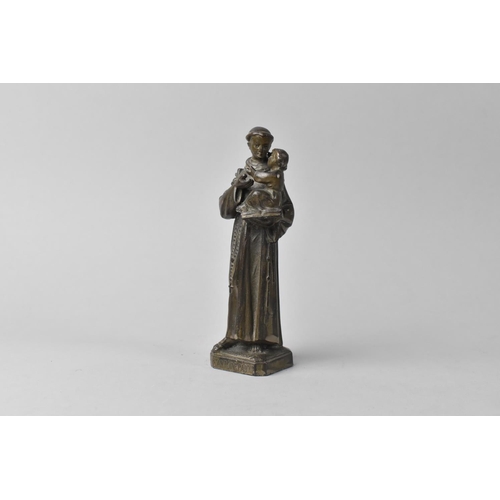 94 - A Portuguese Bronze Spelter Religious Figure of St.Anthony of Padua, Patron Saint of Recovery of Los... 