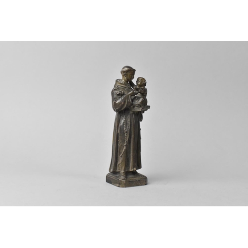 94 - A Portuguese Bronze Spelter Religious Figure of St.Anthony of Padua, Patron Saint of Recovery of Los... 