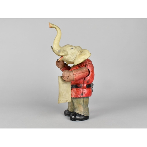 97 - A C.1930's Kuramochi & Co Japanese Celluloid Clockwork Circus Elephant Figure with 'Welcome! See Our... 