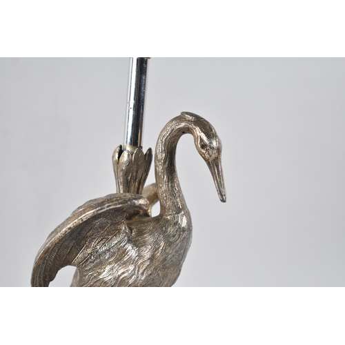 98 - A Mid 19th Century Silver Plated Former Epergne in the Form of a Standing Grey Heron, Now Repurposed... 