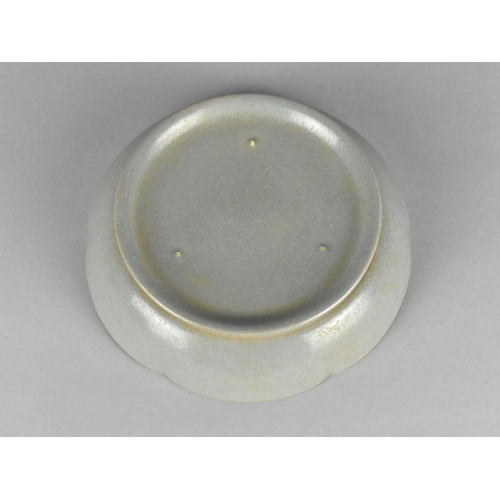 455 - A Celadon Brush Washer Dish, Three Spur Marks to Base, 14cm Diameter