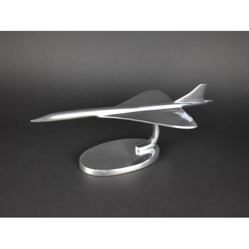 174 - A Modern Aluminium Model of Concorde in Flight, 41cms Long