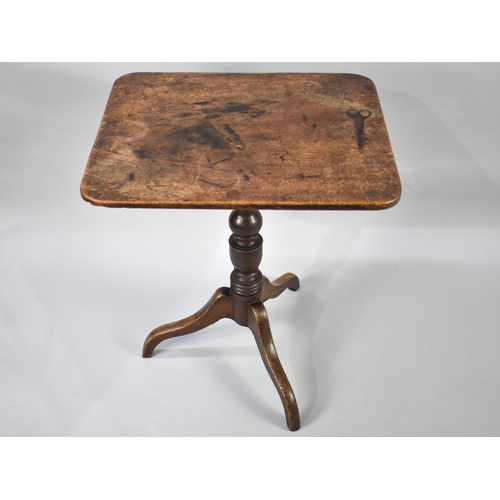 111 - A 19th Century Tripod Table with Rectangular Top 58cm X 50cm