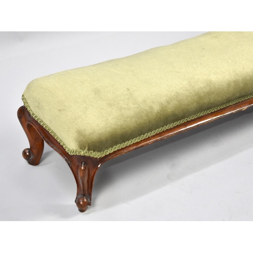 118 - A Late Victorian Mahogany Framed Upholstered Kneeler with Scrolled Feet , 125cm Long