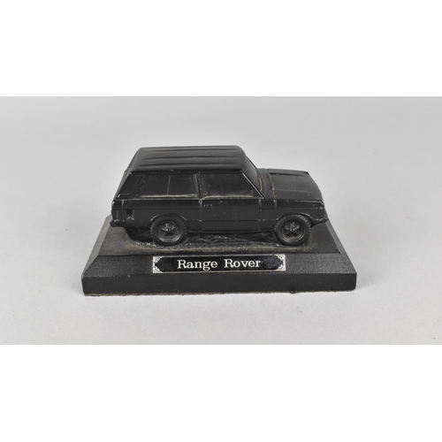 131 - A Late 20th Century Model of a Range Rover in Carved Coal , Rectangular Plinth Base , 13cm Long